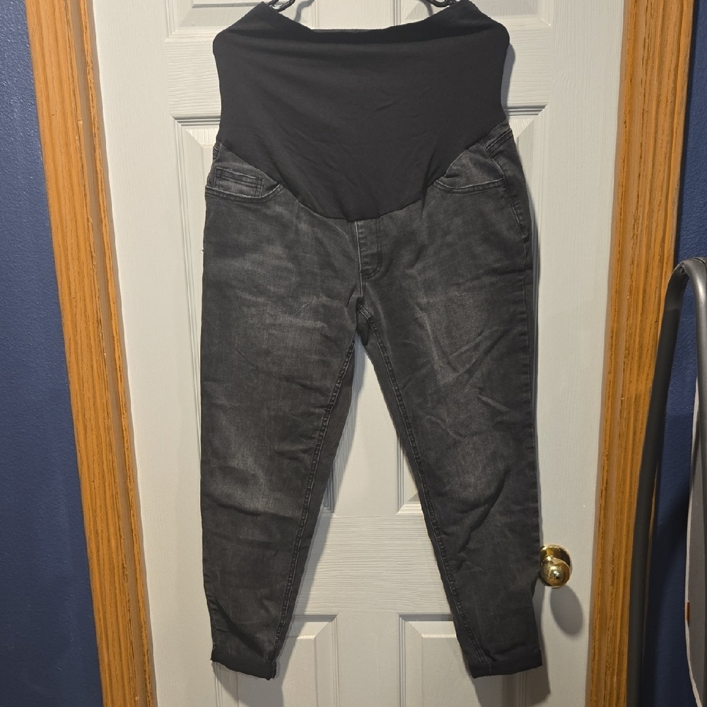 Black and Gray Maternity Jeans